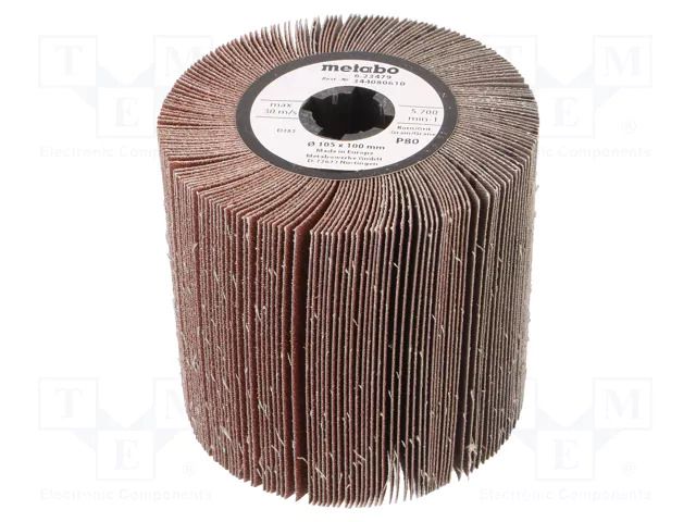 Grinding pin; Ø: 105mm; Granularity: 80; W: 100mm; flap METABO MTB.623479000