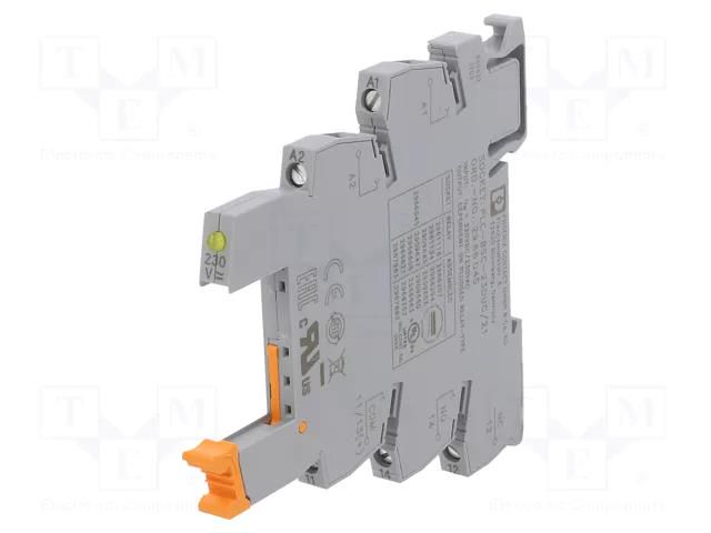Socket; for DIN rail mounting; -40÷55°C; 6.2x80x94mm; RAL 7042 PHOENIX CONTACT PLC-BSC-230UC/21