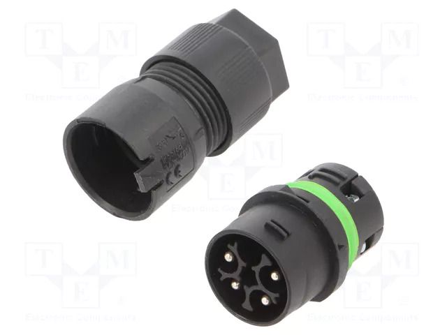 Connector: AC supply; screw terminal; male; 16A; 400V; ways: 4; 3+PE AAG STUCCHI 3801/V-M-4P-BK