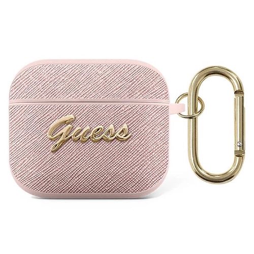 Guess GUA3SASMP AirPods 3 cover pink/pink Saffiano Script Metal Collection, Guess 3666339009830 3666339009830