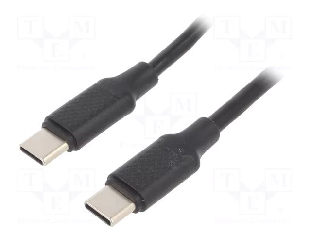 Cable; USB 2.0; USB C plug,both sides; 1.5m; black; 480Mbps; 60W GEMBIRD CC-USB2-CMCM60-1.5