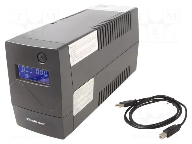 Power supply: UPS; 600W; 1kVA; 230V; 286x100x144mm; 9Ah; Ubatt: 12V QOLTEC QOLTEC-53980