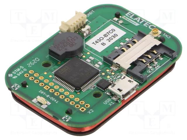 RFID reader; 4.3÷5.5V; GPIO,I2C,RS232,SPI,USB; antenna; 200mA ELATEC T43O-B7C0-P