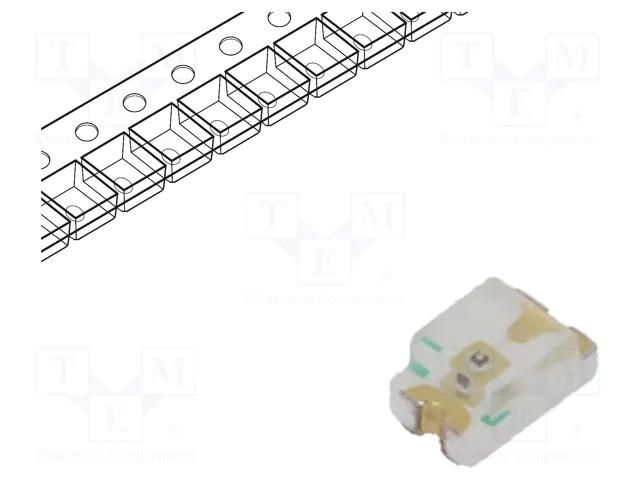 LED; SMD; 0805; green; 23mcd; 2x1.25x1mm; 140°; 20mA; 60mW; 2÷2.4VDC LUMEX SML-LX0805SUGC-TR