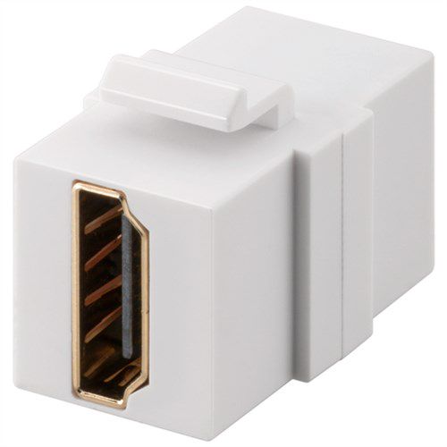 Series 2.0 HDMI™ Keystone Module with 2x HDMI™ Jack Sockets, 4K @ 60 Hz, white - HDMI™ A jack socket > HDMI™ A jack socket 90856