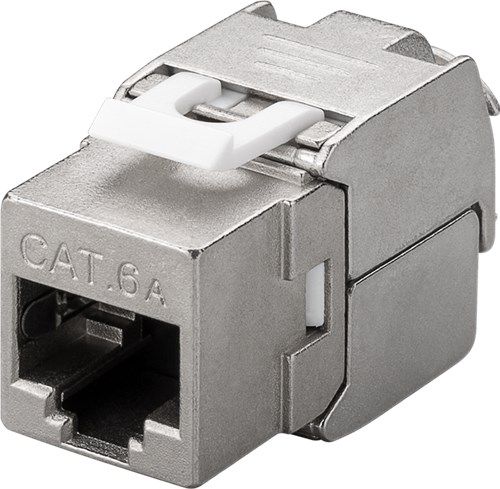 Keystone Module RJ45 CAT 6A, STP, 500 MHz, Slim-Line - 16.3 mm wide, crocodile type, for tool-free IDC mounting 90864