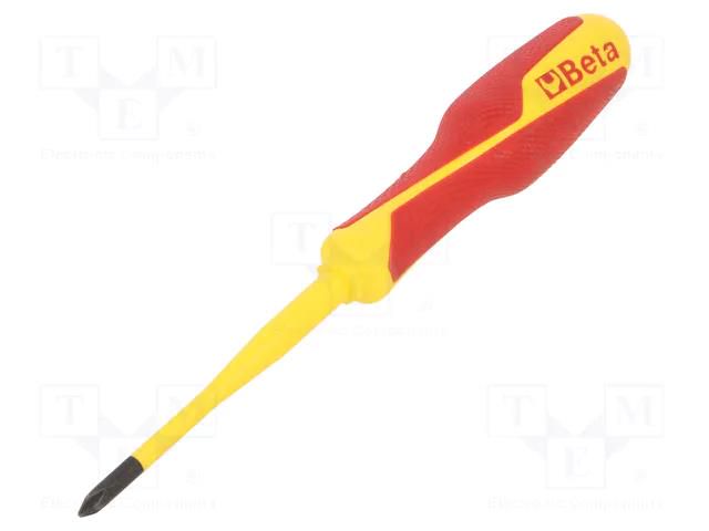 Screwdriver; insulated,slim; Phillips; PH1; Blade length: 80mm BETA BE1272MQF/4.5X80
