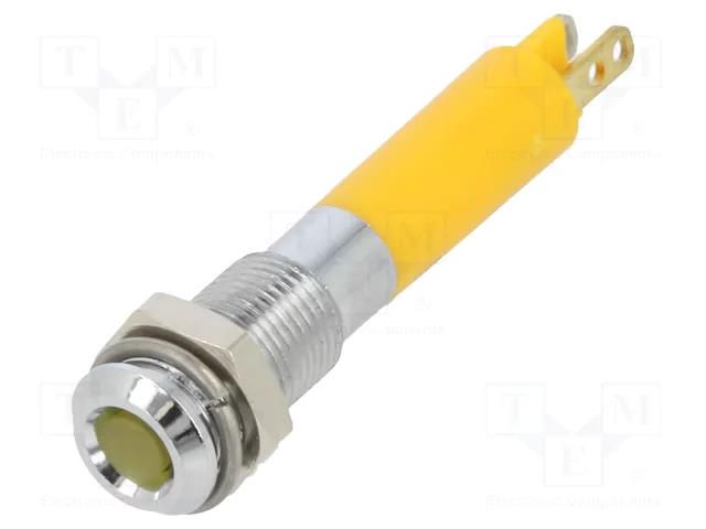 Indicator: LED; superflat; yellow; 24VDC; Ø6mm; IP40; metal,plastic CML INNOVATIVE TECHNOLOGIES 19000352