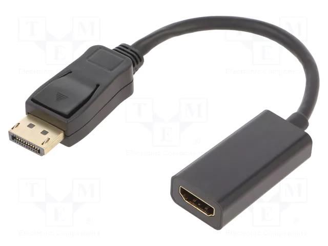 Adapter; DisplayPort plug,HDMI socket; 100mm; DisplayPort 1.2 Goobay HDMI-DP-ADAP-01