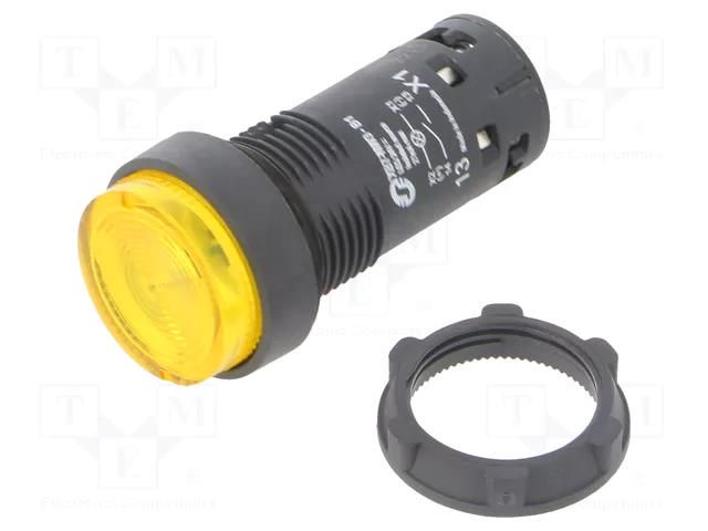 Switch: push-button; 22mm; Stabl.pos: 1; NO; yellow; LED; 24V; IP65 SCHNEIDER ELECTRIC XB7NW38B1