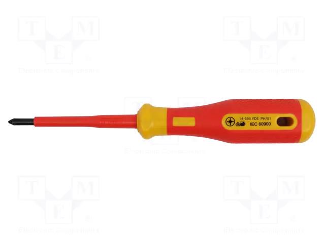 Screwdriver; insulated,slim; PlusMinus PZ-type; PZ/S1 BERNSTEIN BRN-14-695-VDE