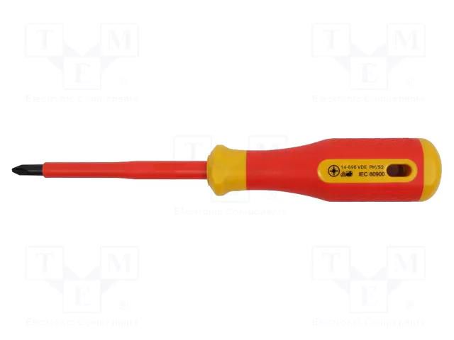 Screwdriver; insulated,slim; PlusMinus PZ-type; PZ/S2 BERNSTEIN BRN-14-696-VDE