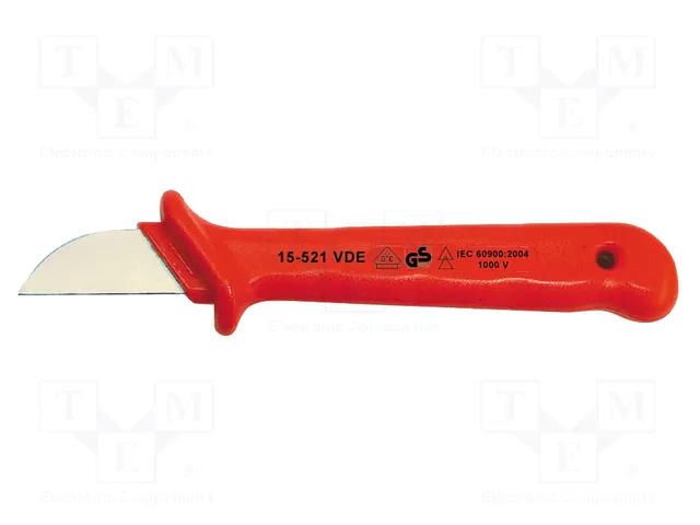 Knife; for electricians; straight; for cables; Overall len: 180mm BERNSTEIN BRN-15-521-VDE