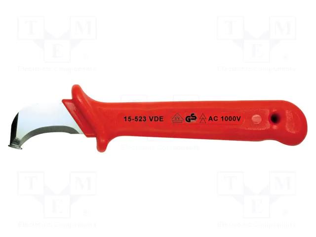 Knife; for electricians; semicircular,hook shaped; for cables BERNSTEIN BRN-15-523-VDE