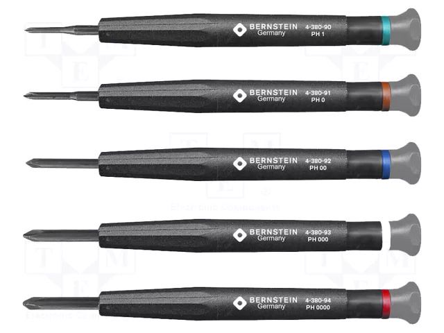 Kit: screwdrivers; precision; Phillips; 5pcs. BERNSTEIN BRN-4-380-PH