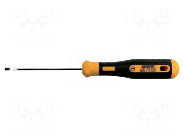 Screwdriver; slot; 3x0.5mm; POWERline; Blade length: 75mm BERNSTEIN BRN-4-522