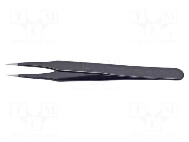 Tweezers; Blade tip shape: sharp; Tweezers len: 110mm; ESD BERNSTEIN BRN-5-051-UF-13