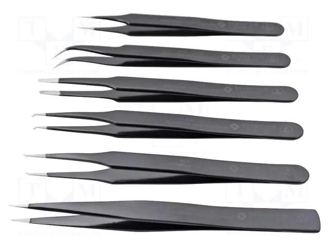 Tweezers-set; for precision works; ESD; 6pcs. BERNSTEIN BRN-5-060-ES