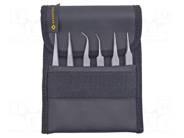 Tweezers-set; for precision works; 6pcs. BERNSTEIN BRN-5-070-UF