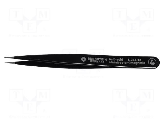 Tweezers; Blade tip shape: sharp; Tweezers len: 120mm; ESD BERNSTEIN BRN-5-074-13