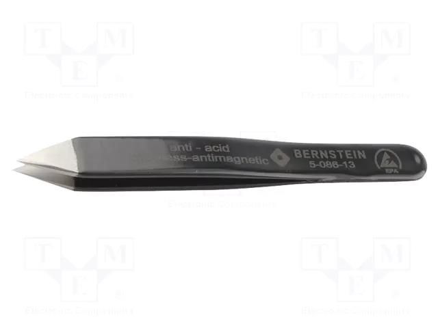 Tweezers; Blade tip shape: sharp; Tweezers len: 90mm; Blades: wide BERNSTEIN BRN-5-086-13