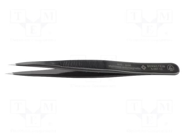 Tweezers; Blade tip shape: sharp; Tweezers len: 110mm; ESD BERNSTEIN BRN-5-087-13