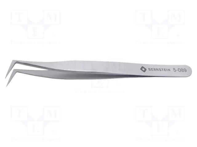 Tweezers; 115mm; Blades: curved; Blade tip shape: sharp; universal BERNSTEIN BRN-5-089