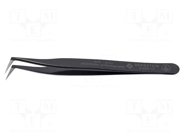 Tweezers; Blade tip shape: sharp; Tweezers len: 115mm; ESD BERNSTEIN BRN-5-089-13