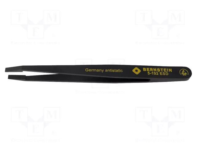 Tweezers; Blade tip shape: flat; Tweezers len: 120mm; ESD BERNSTEIN BRN-5-192