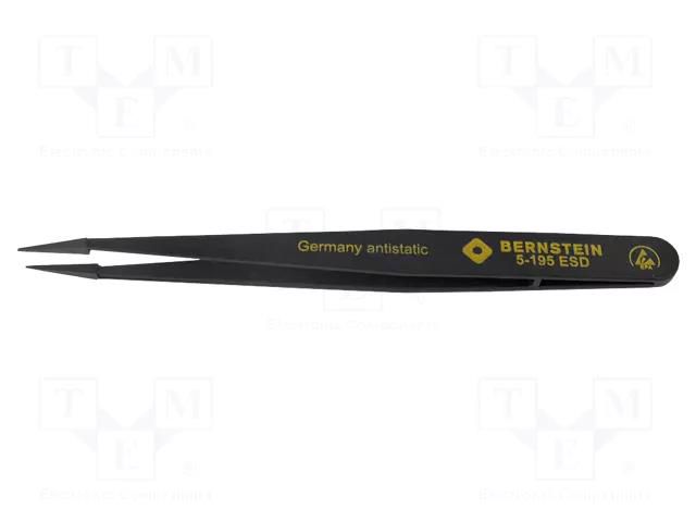 Tweezers; Blade tip shape: sharp; Tweezers len: 120mm; ESD BERNSTEIN BRN-5-195