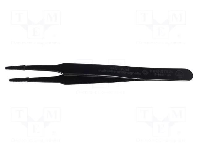 Tweezers; Blade tip shape: flat; Tweezers len: 125mm; ESD BERNSTEIN BRN-5-859-135