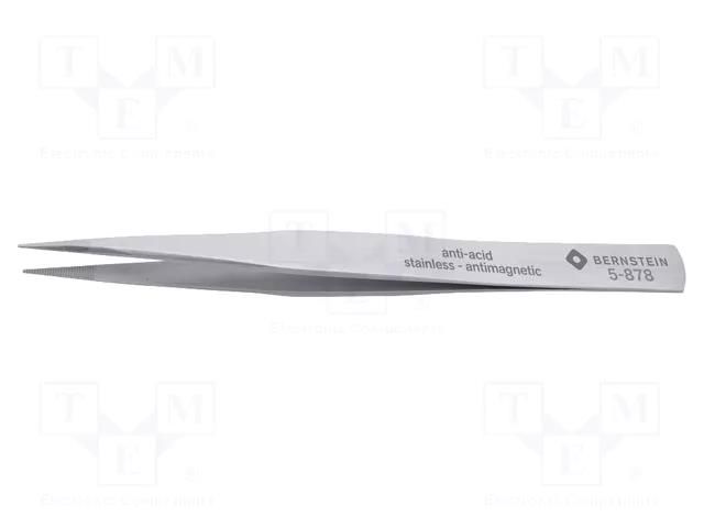 Tweezers; 130mm; Blade tip shape: flat; universal; tips serrated BERNSTEIN BRN-5-878