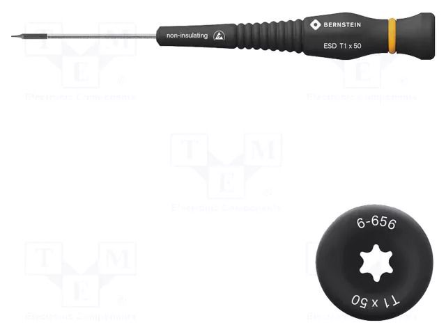 Screwdriver: precision; Torx®; TX01; Blade length: 50mm; ESD BERNSTEIN BRN-6-656