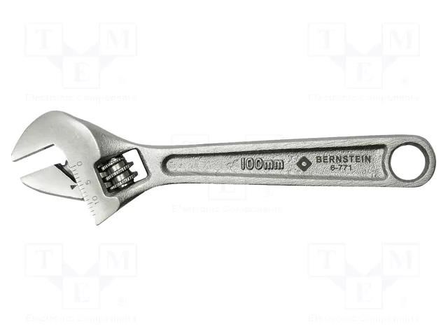 Wrench; adjustable; Jaw capacity: 13mm; Overall len: 100mm BERNSTEIN BRN-6-771