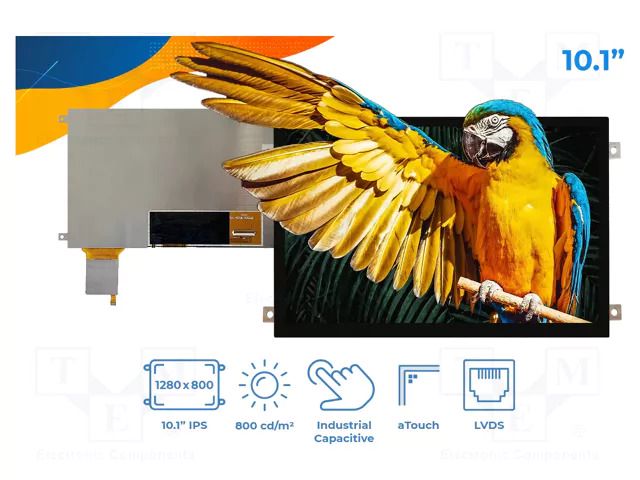 Display: TFT; 10.1"; 1280x800; Window dimensions: 216.96x135.6mm Riverdi SM-RVT101HVLFWCA0