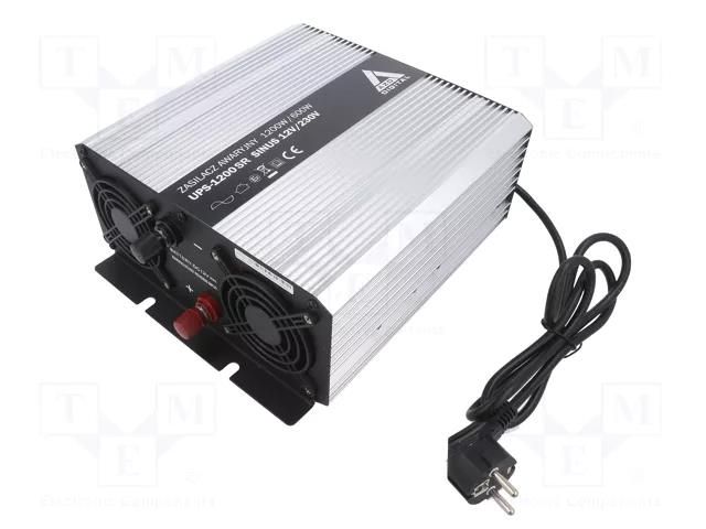 Converter: DC/AC; 600W; Uout: 230VAC; Out: AC sockets 230V; 12V AZO DIGITAL AZO-UPS-1200SR