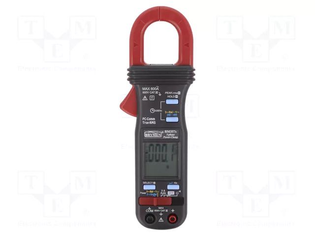 Meter: multifunction; digital,pincers type; LCD; (6000); True RMS BRYMEN BM357S