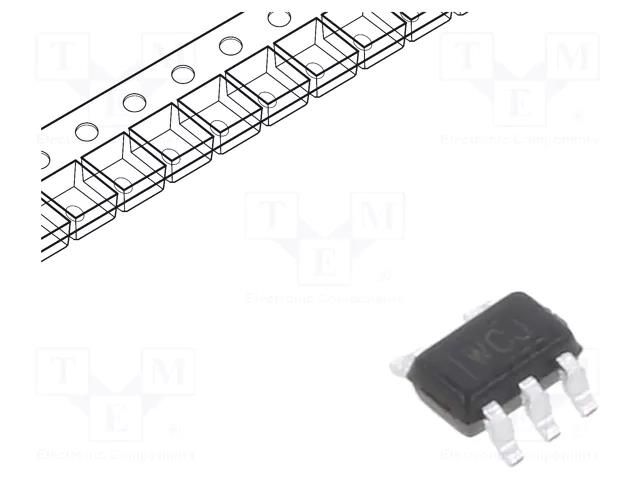 IC: digital; voltage translating gate; NOT; Ch: 1; CMOS; SMD; SC70-5 TEXAS INSTRUMENTS SN74LV1T04DCKR