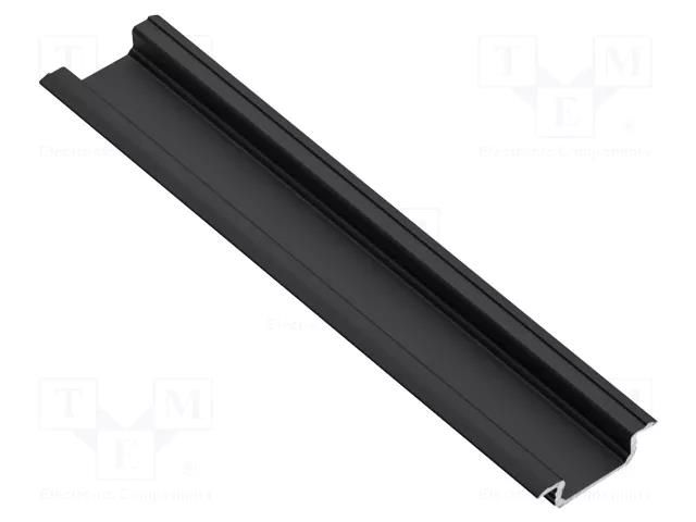 Profiles for LED modules; black; L: 1m; GLAX MINI; aluminium GTV Poland GTV-GLAX-BK-1M