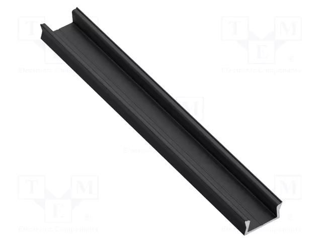 Profiles for LED modules; black; 1m; GLAX MINI; aluminium GTV Poland GTV-GLAXMN-BK-1M