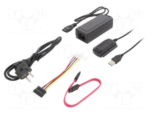 USB to SATA adapter; IDE plug,SATA plug,USB A plug; USB 2.0 GEMBIRD AUSI01