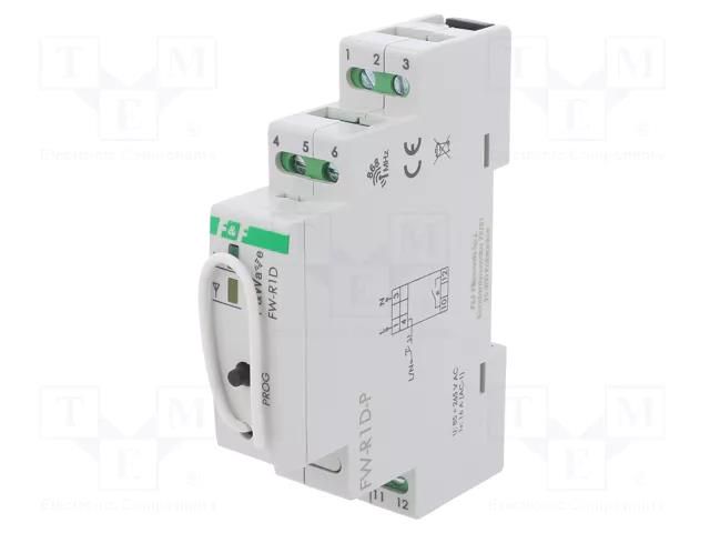 Relay; for DIN rail mounting; 85÷265VAC; 85÷265VDC; 230VAC; NO F&F FW-R1D-P