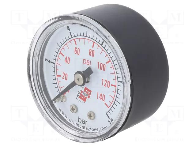 Manometer; 0÷10bar; non-aggressive liquids,inert gases; 40mm PNEUMAT M40A.PL010G18