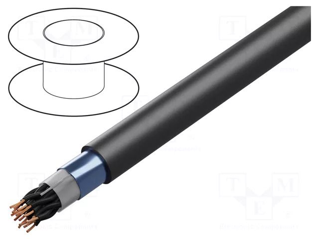 Wire; BiT 500 (ST) BLACK FR; 2x2x0.75mm2; shielded,Al-PET foil BITNER BITNER-SB2570