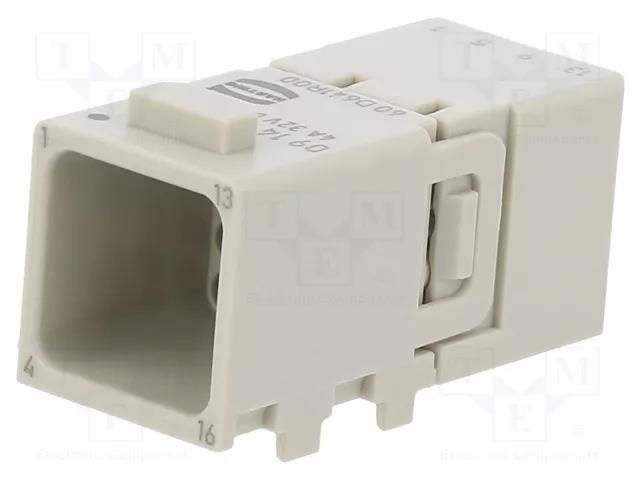 Connector: HDC; module; male; Han-Modular® Domino; PIN: 16; Han D® HARTING 09149161001