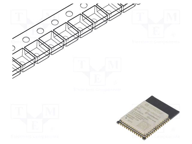 Module: IoT; Bluetooth: BLE; WiFi; PCB; IEEE 802.11b/g/n; SMD ESPRESSIF ESP32S3-WRM1-4
