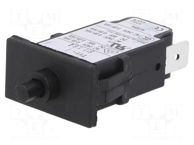 Circuit breaker; Urated: 240VAC; 48VDC; 1.6A; SPST; Poles: 1; MCB SCHURTER T11-611-1.6A