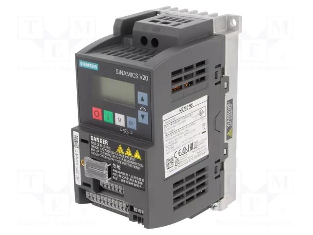 Inverter; Max motor power: 0.37kW; Usup: 200÷240VAC; 0÷599Hz; IN: 6 SIEMENS 6SL3210-5BB13-7BV1