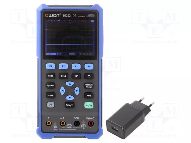 Handheld oscilloscope; 200MHz; 8bit; LCD 3,5"; Ch: 2; 1Gsps; 8kpts OWON HDS2202