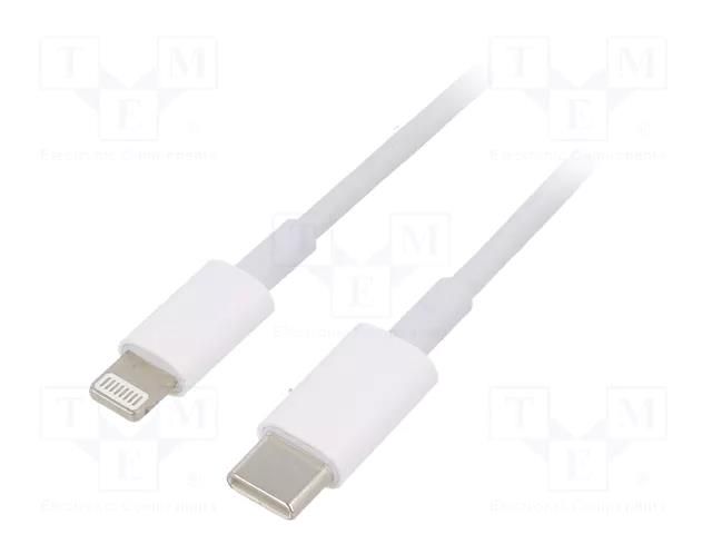 Cable; USB 2.0; Apple Lightning plug,USB C plug; nickel plated AKYGA AK-USB-35